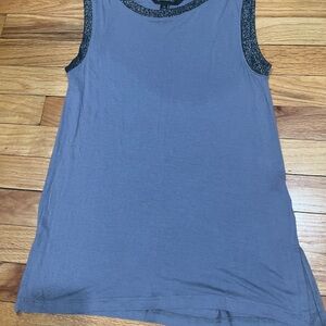 Banana Republic Slate Blue Tank with Black Metallic Trim